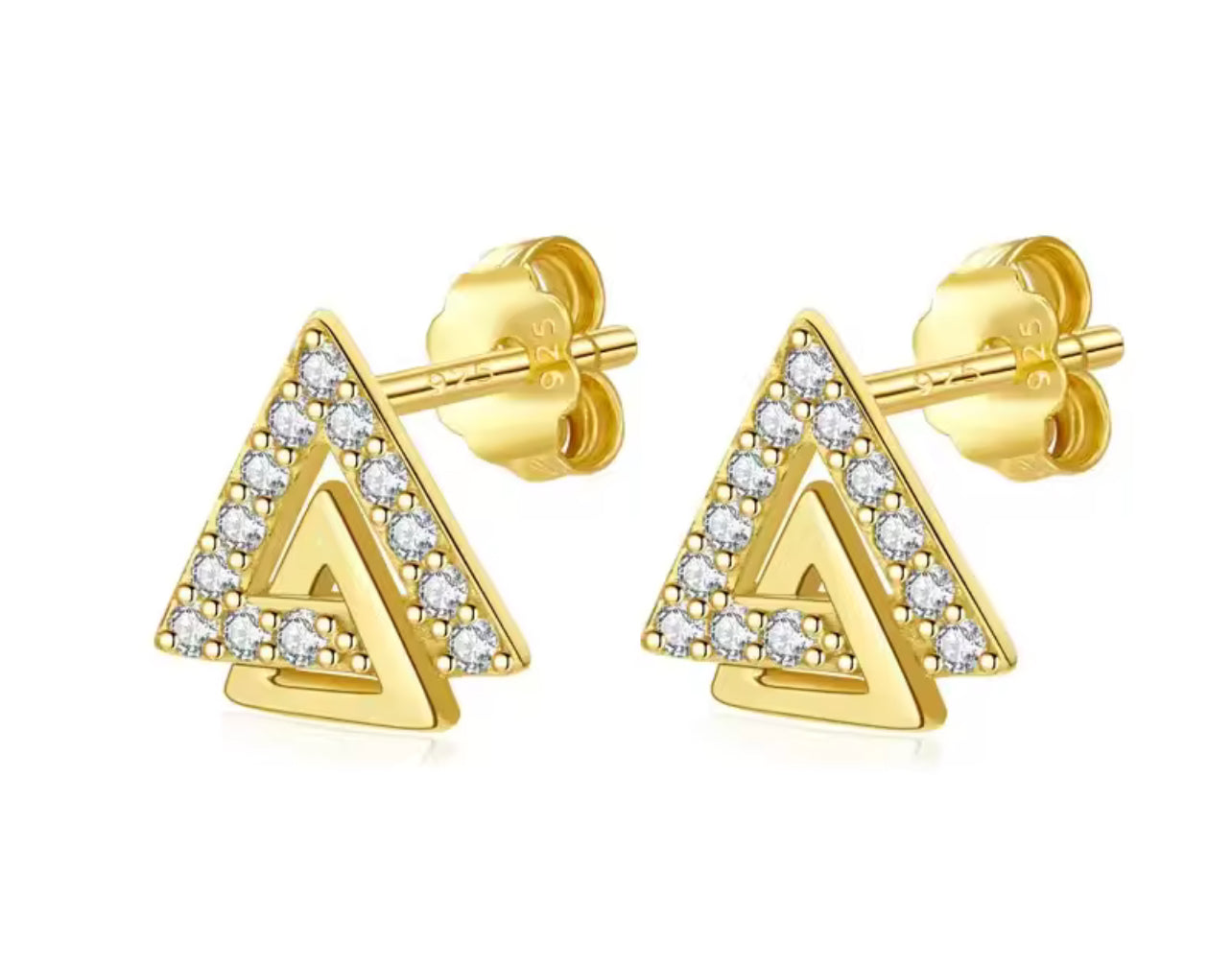 Rhinestone Pyramid Earrings