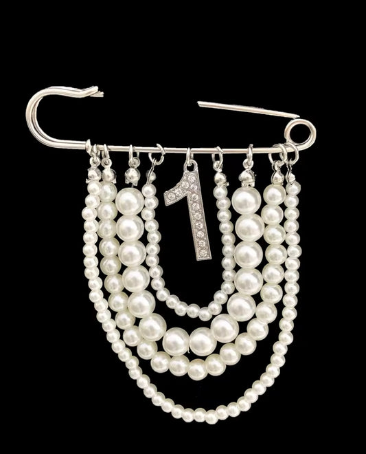 Pearl Number 1 Brooch Pin