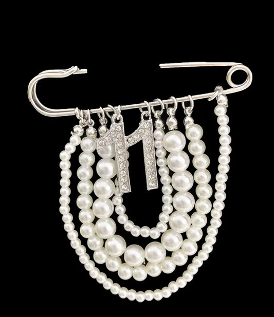 Pearl Number 11 Brooch Pin