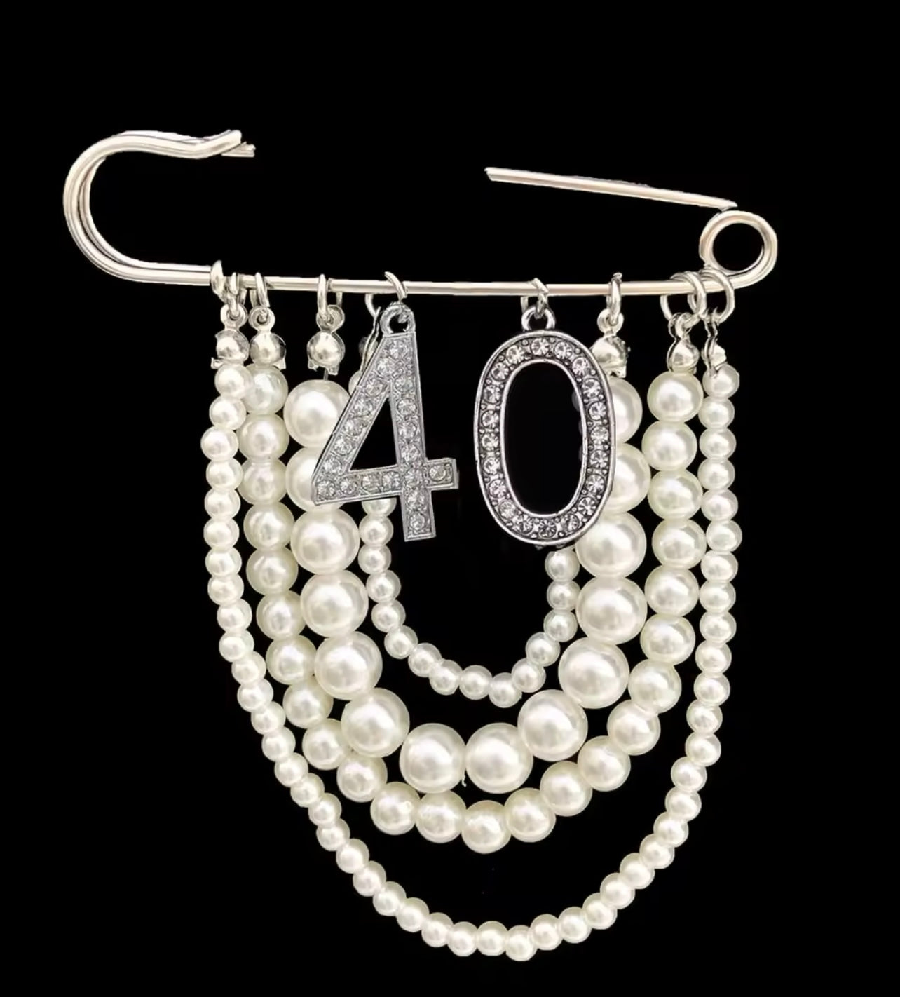 Pearl Number 40 Brooch Pin
