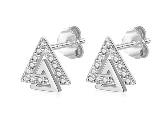 Rhinestone Pyramid Earrings