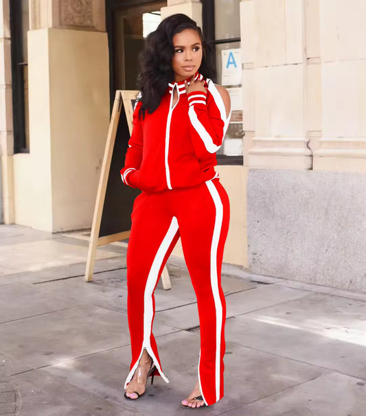 Cold shoulder 2 piece jogger
